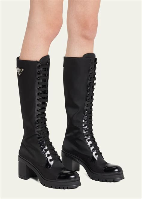 Prada lace up boots